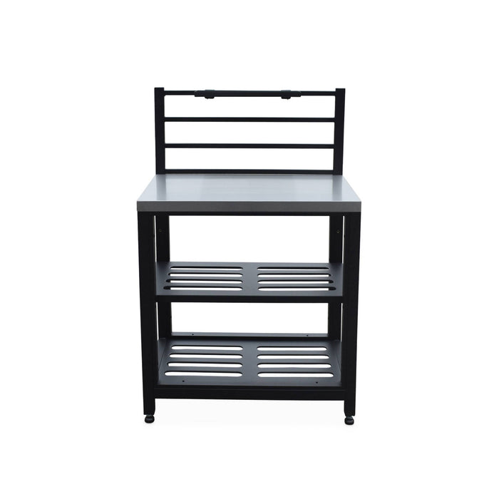 Mobile da esterno in acciaio 2 ripiani, 80cm, nero