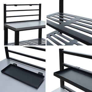 Mobile da esterno in acciaio 2 ripiani, 80cm, nero