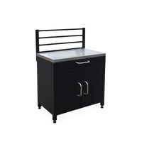 Mobile da esterno in acciaio 1 cassetto e 1 anta, 80cm, nero