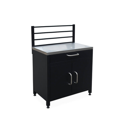 Mobile da esterno in acciaio 1 cassetto e 1 anta, 80cm, nero