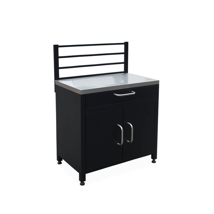 Mobile da esterno in acciaio 1 cassetto e 1 anta, 80cm, nero