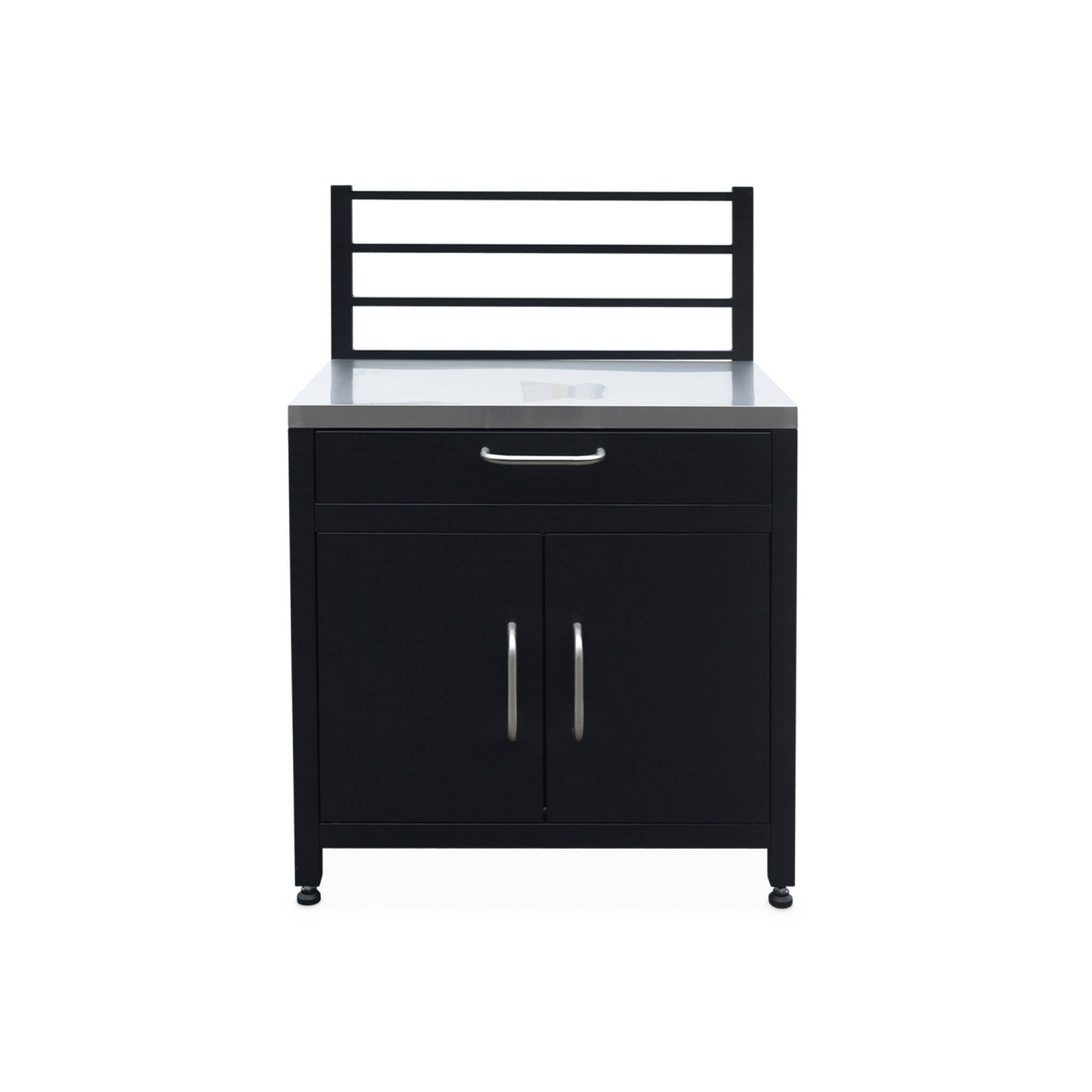 Mobile da esterno in acciaio 1 cassetto e 1 anta, 80cm, nero