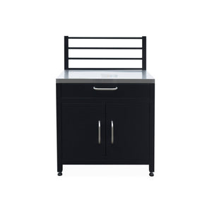 Mobile da esterno in acciaio 1 cassetto e 1 anta, 80cm, nero