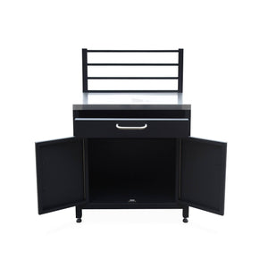 Mobile da esterno in acciaio 1 cassetto e 1 anta, 80cm, nero