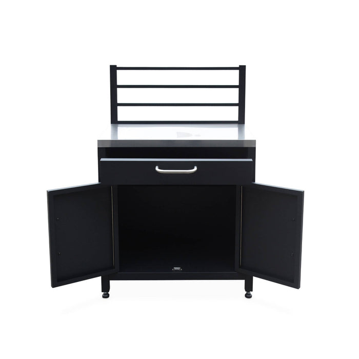 Mobile da esterno in acciaio 1 cassetto e 1 anta, 80cm, nero