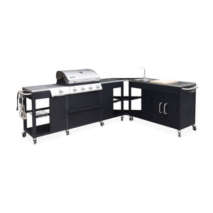 Barbecue a gas stile americano, nero