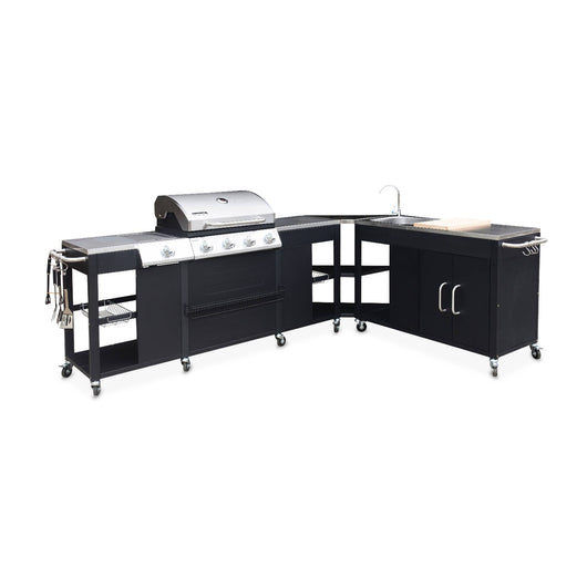 Barbecue a gas stile americano, nero