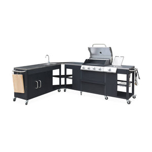 Barbecue a gas stile americano, nero