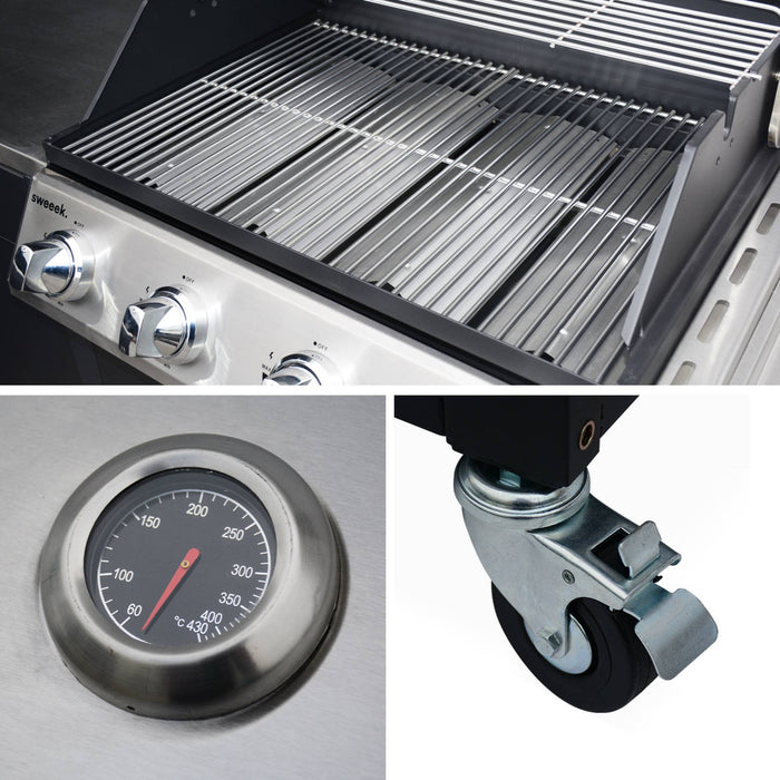 Barbecue a gas stile americano, nero