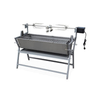 Girarrosto a carbonella con spiedo elettrico, grigio