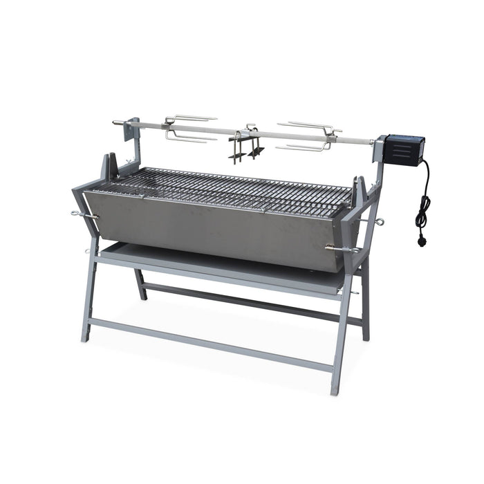 Girarrosto a carbonella con spiedo elettrico, grigio