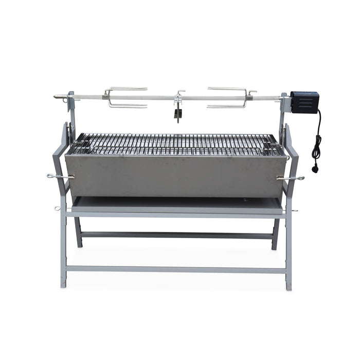 Girarrosto a carbonella con spiedo elettrico, grigio