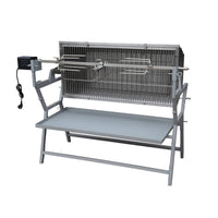 Girarrosto a carbonella con spiedo elettrico, grigio