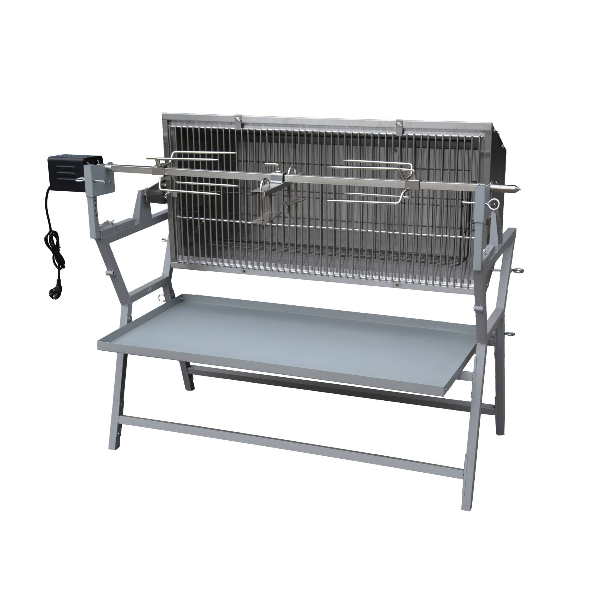 Girarrosto a carbonella con spiedo elettrico, grigio