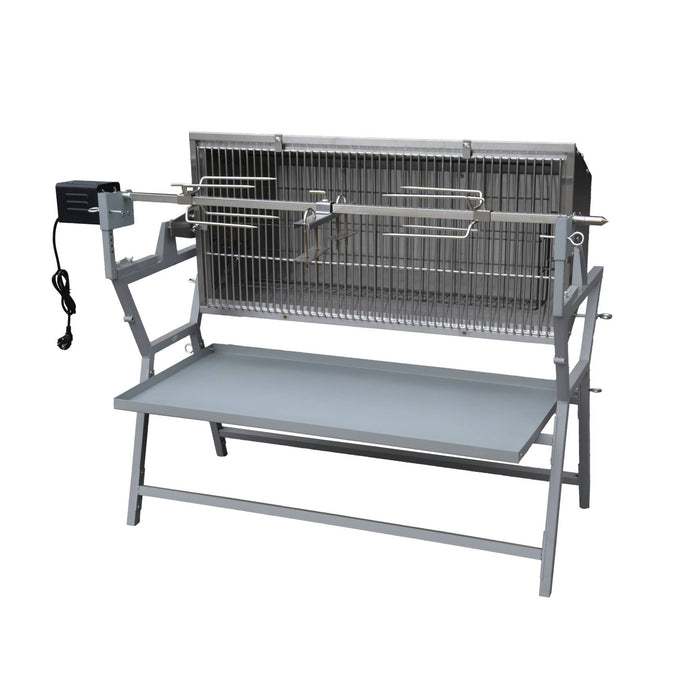 Girarrosto a carbonella con spiedo elettrico, grigio