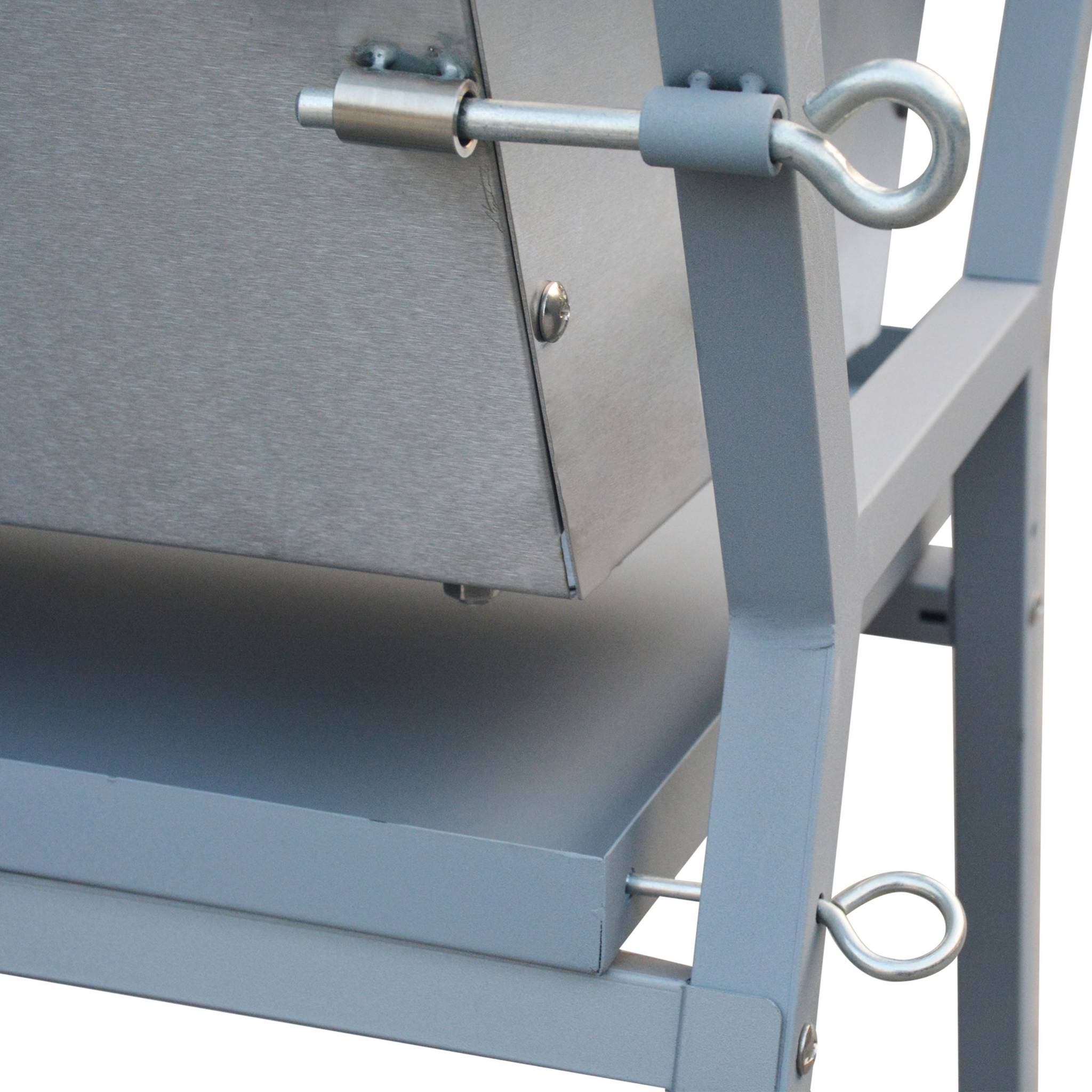 Girarrosto a carbonella con spiedo elettrico, grigio