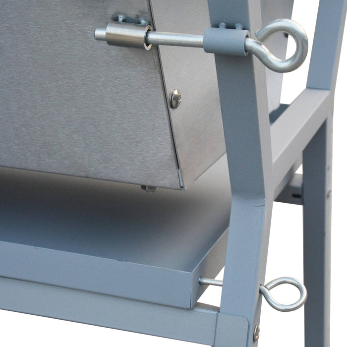 Girarrosto a carbonella con spiedo elettrico, grigio