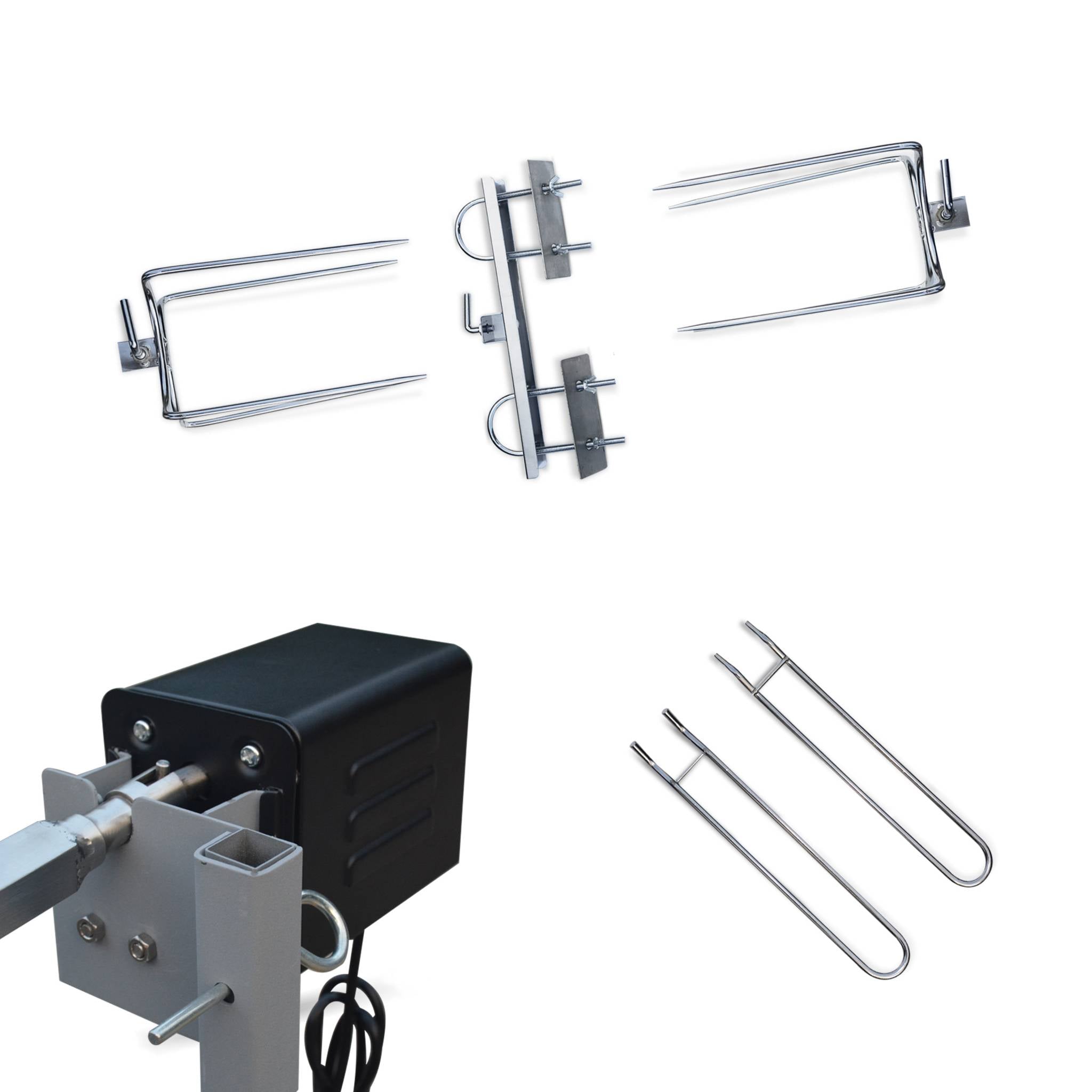 Girarrosto a carbonella con spiedo elettrico, grigio