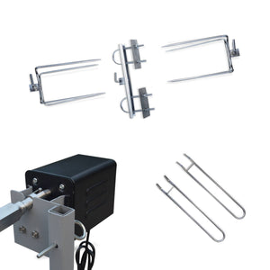 Girarrosto a carbonella con spiedo elettrico, grigio