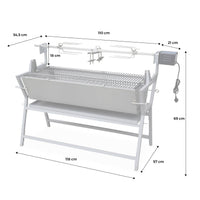 Girarrosto a carbonella con spiedo elettrico, grigio