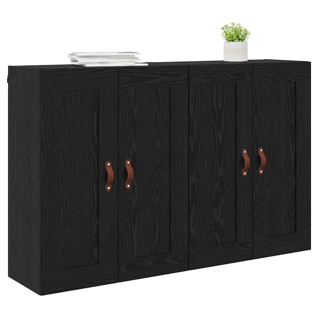 Mobile a muro 2 pcs Rovere Nero 69,5 x 34 x 90 cm