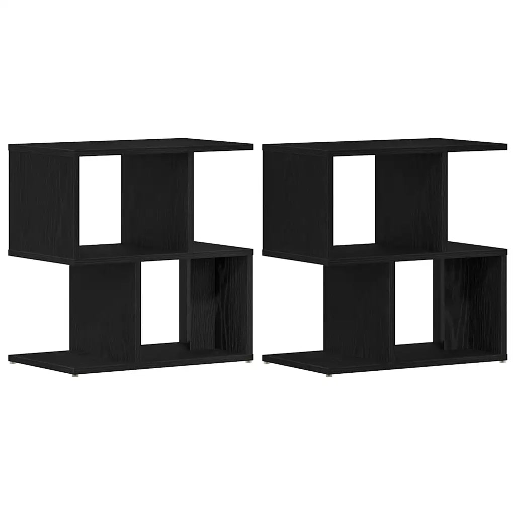 Set di 2 Comodini | Armadio da Notte | Mobiletto da notte Rovere Nero 50 x 30 x 51,5 cm