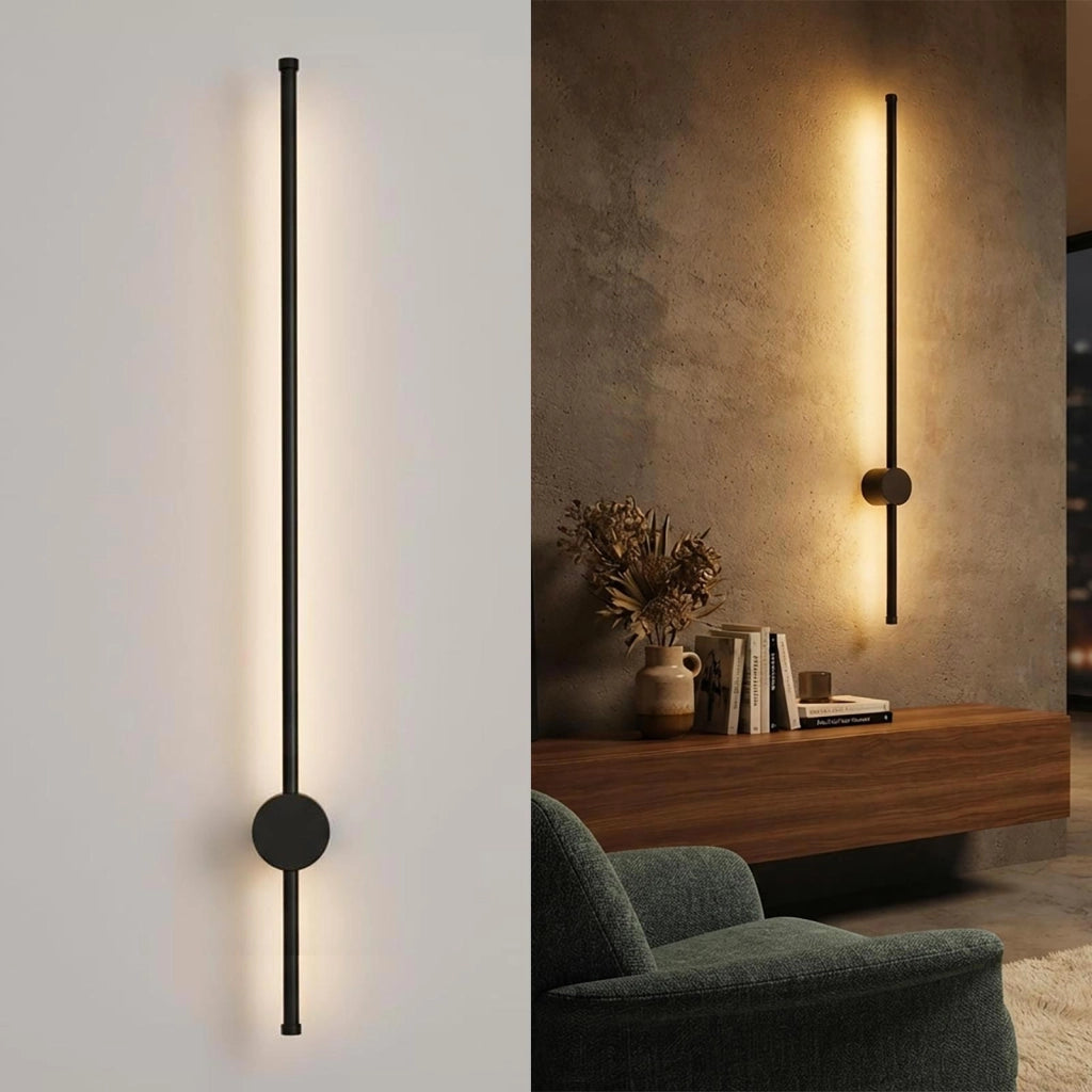 Applique Barra Luminosa Lineare LED 12W CCT Lampada Decorativa Moderna Parete Luce Orientabile Soggiorno Camera da Letto 230V NERO