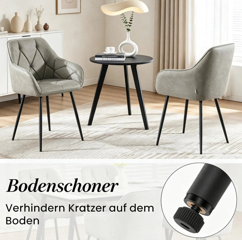 Set di 2 sedie da pranzo ergonomiche grigio scuro