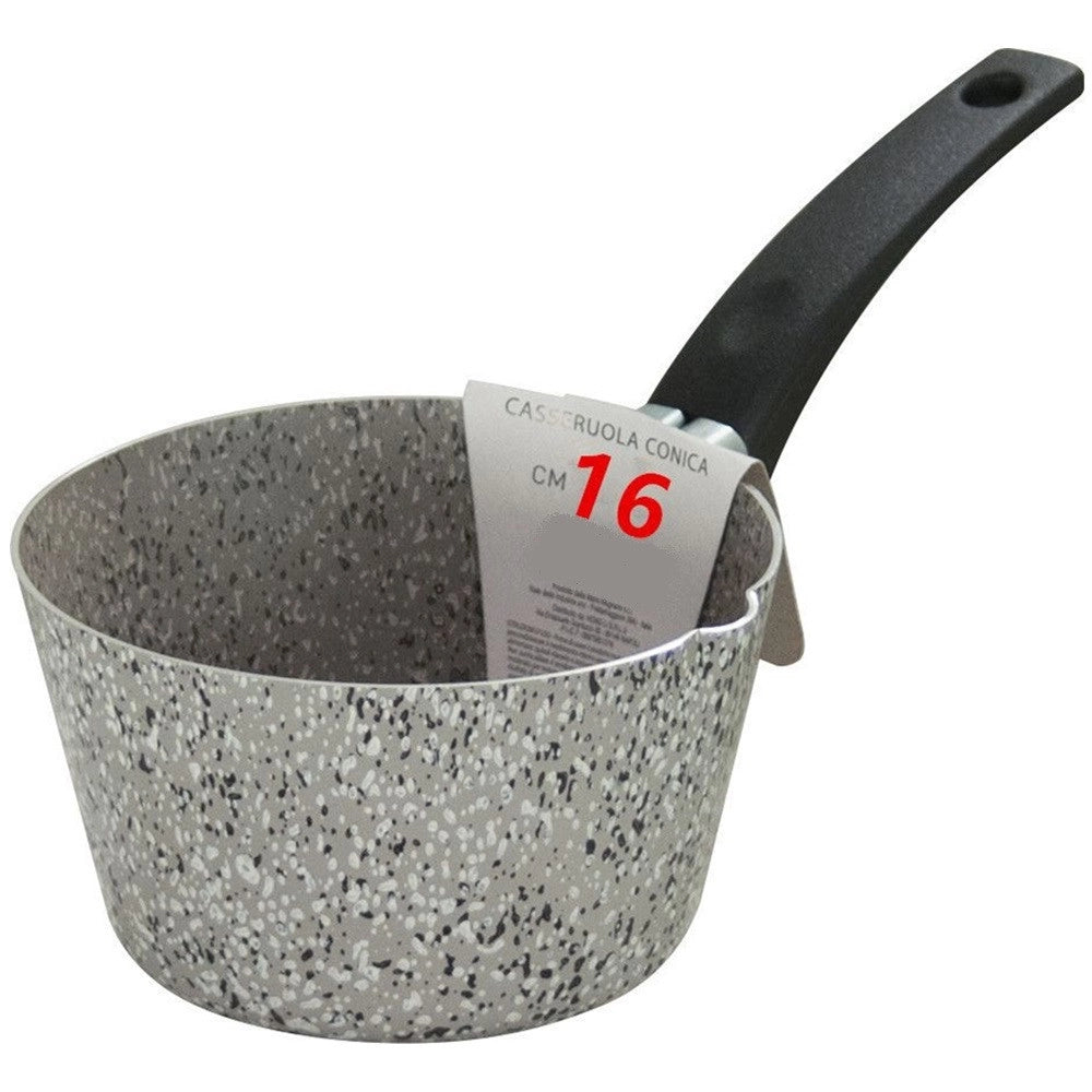 Trade Shop - Pentolino Casseruola Conica 12-16 Cm Rivestimento Antiaderente Antigraffio Con Manico -