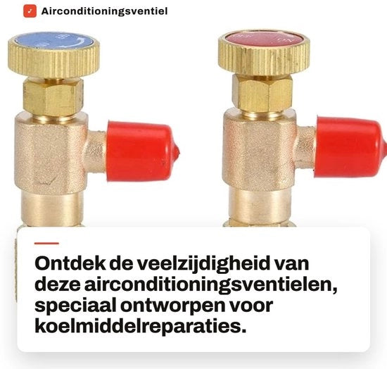 Adattatore di sicurezza per riparazione di condizionatori d'aria - 2 pezzi - R410A R22 - Adatto per liquido - 1/4 pollici