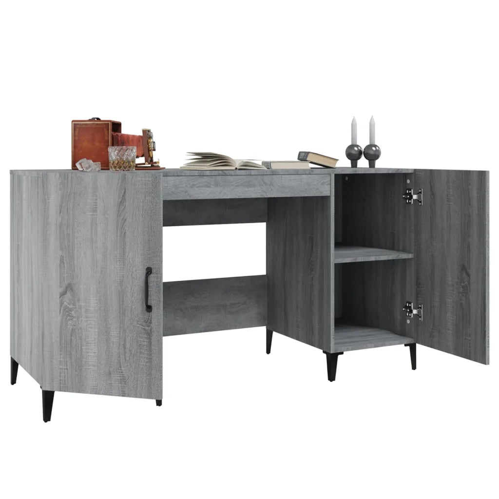 Scrivania | Tavolo da Ufficio Grigio Sonoma 140x50x75 cm in Legno Multistrato
