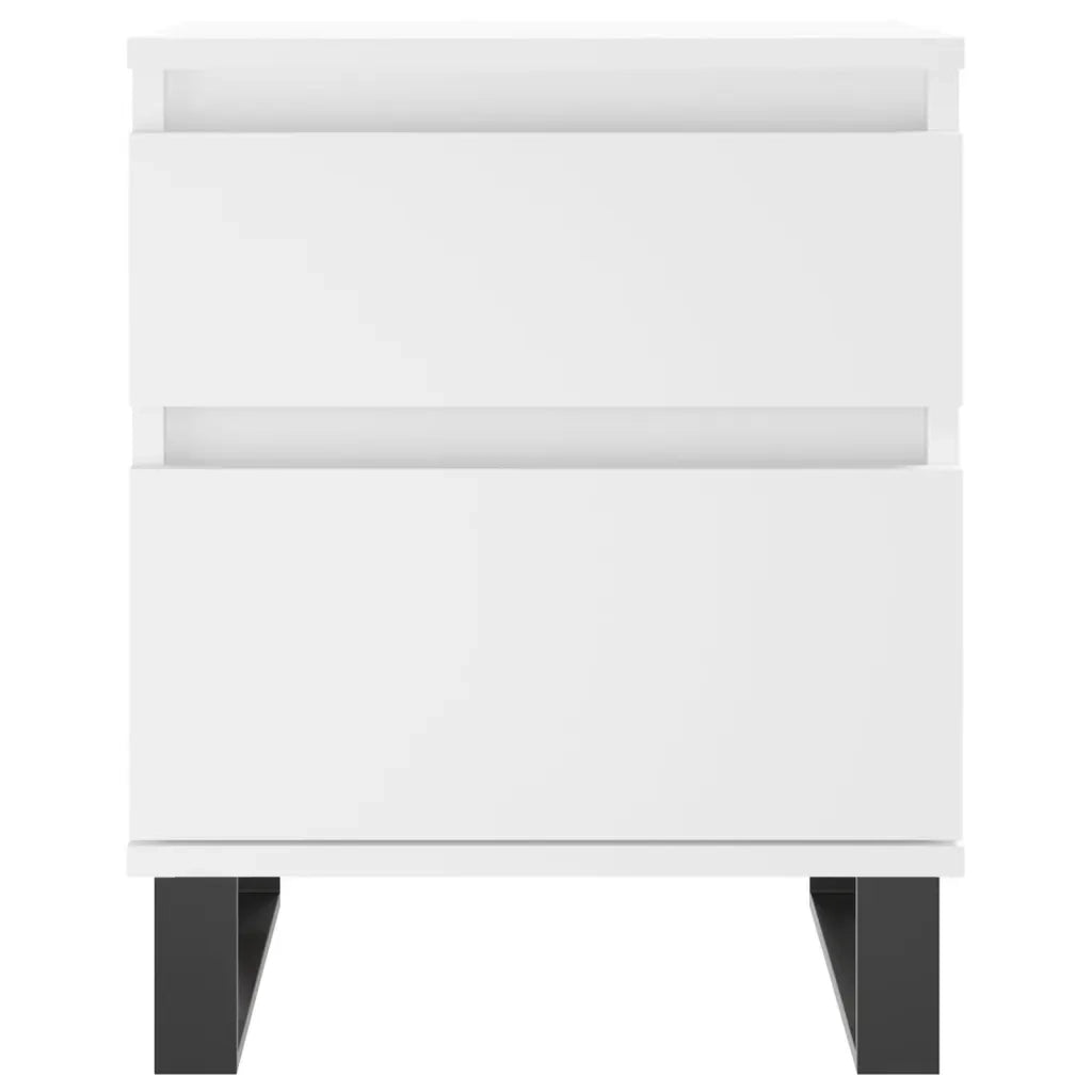 Comodino Bianco 40x35x50 cm in Legno Multistrato 830684