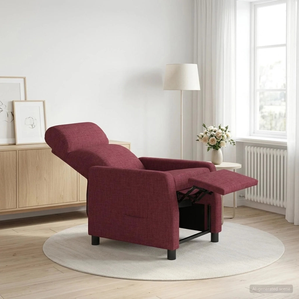 Divano Sedia-Poltrona reclinabile Rosso Vino Tessuto 962517