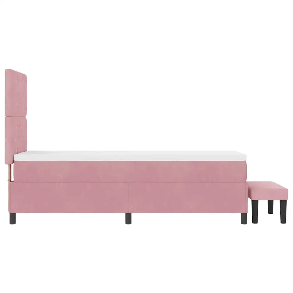Letto a molle con testiera Rosa 200 x 80 cm Velluto 3344413