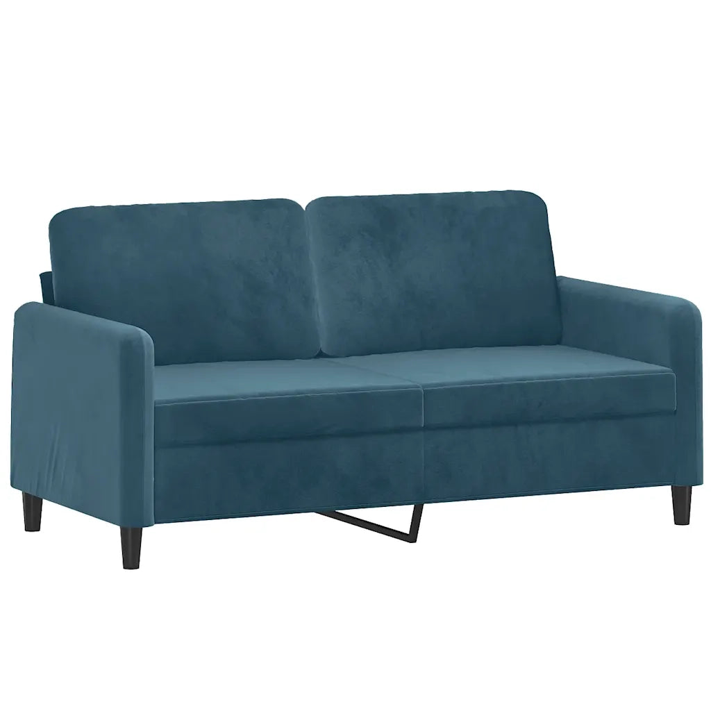 Set di Divani 2 pz con Cuscini Blu in Velluto 3202003