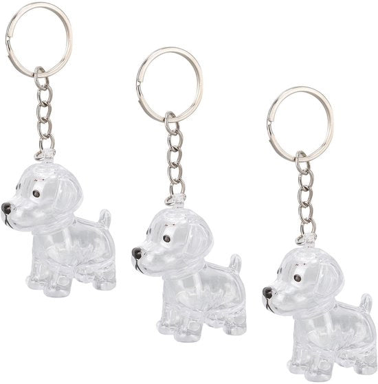 Porta chiavi per cani con flaconcino trasparente da 4,5 cm - Sleutelhanger - Porta chiavi per cani - Accessorio elegante per appassionati di animali - Accessorio pratico - Chiave ricordo per cani