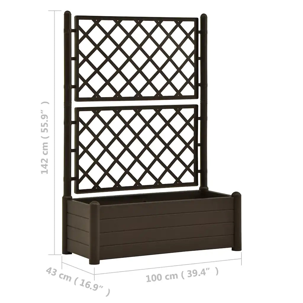 Fioriera da Giardino con Graticcio 100x43x142 cm PP Moca 313984