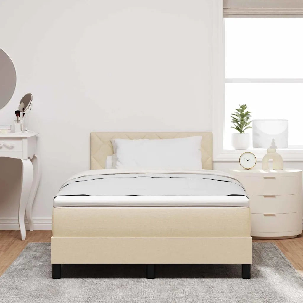 Letto a molle con materasso con led Crema 120 x 200 cm Tessuto