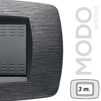 Master modo placca satinato grigio compatibili con supporti master modo *** numero posti 3 posti, confezione 1