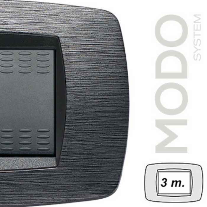 Master modo placca satinato grigio compatibili con supporti master modo *** numero posti 3 posti, confezione 1