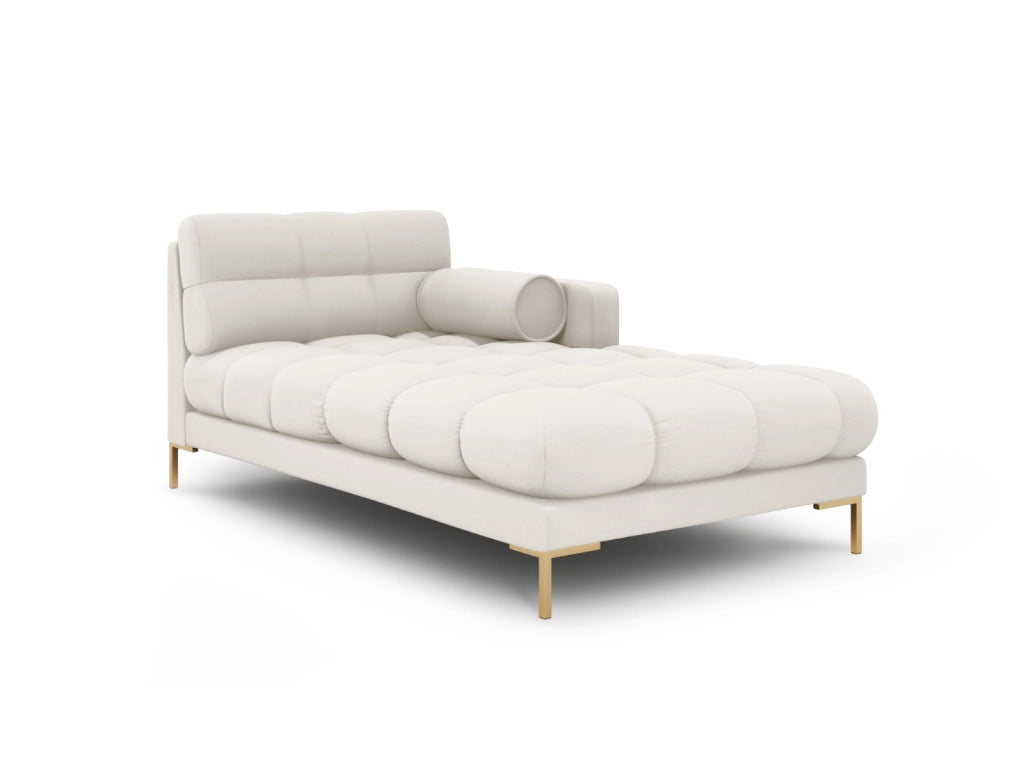 Cosmopolitan Design - Chaise longue destra "Bali" in tessuto strutturato beige chiaro 