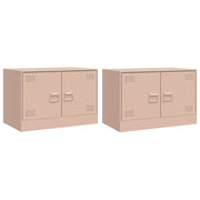 Mobili TV 2 pz | Armadietto TV | Mobile Porta TV Rosso 67x39x44 cm in Acciaio