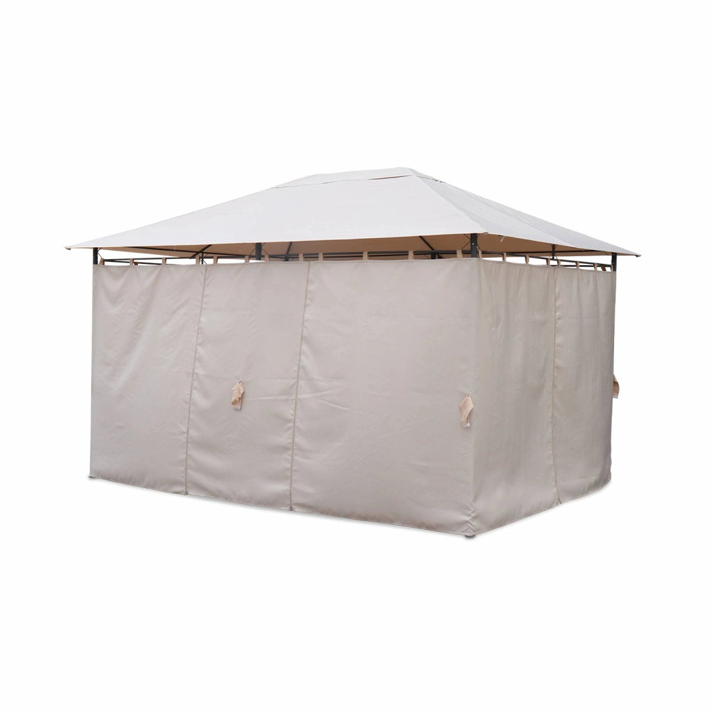 Gazebo da giardino 3x4m struttura in alluminio con tende scorrevoli,