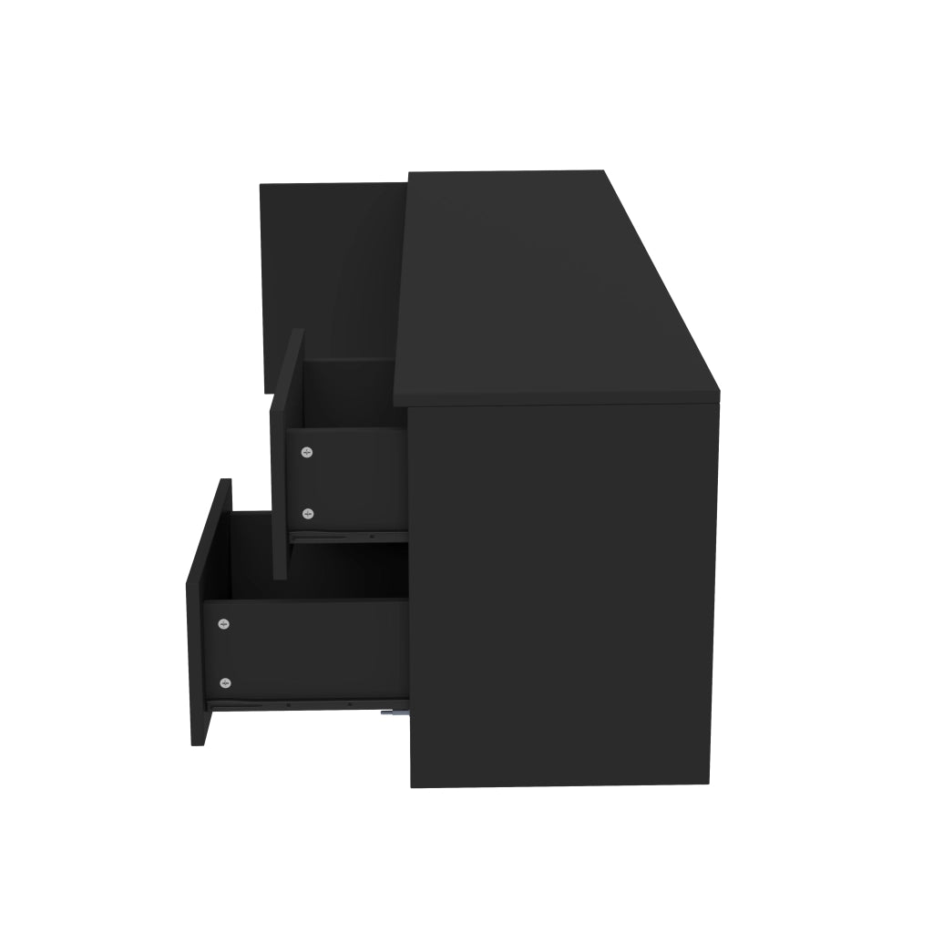Mobile TV con LED - Zephmum- 160x40x52 cm - Nero - Lucido, adatto per TV fino a 65"