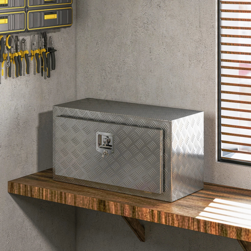 Cassetta degli Attrezzi Box Portautensili 76x35,5x40,6 cm Alluminio Argento