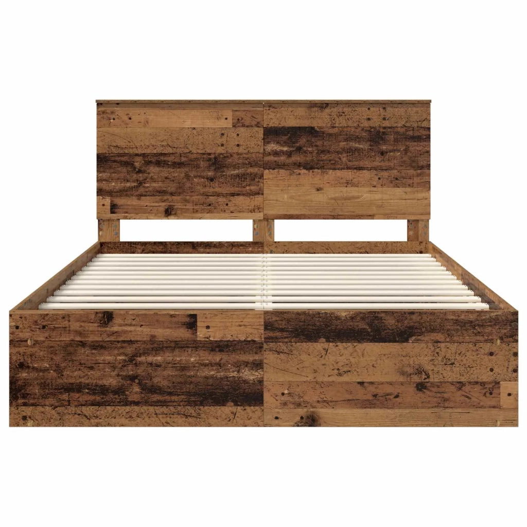 Struttura del letto-Giroletto Legno vecchio 150 x 200 cm Pino massello 778220