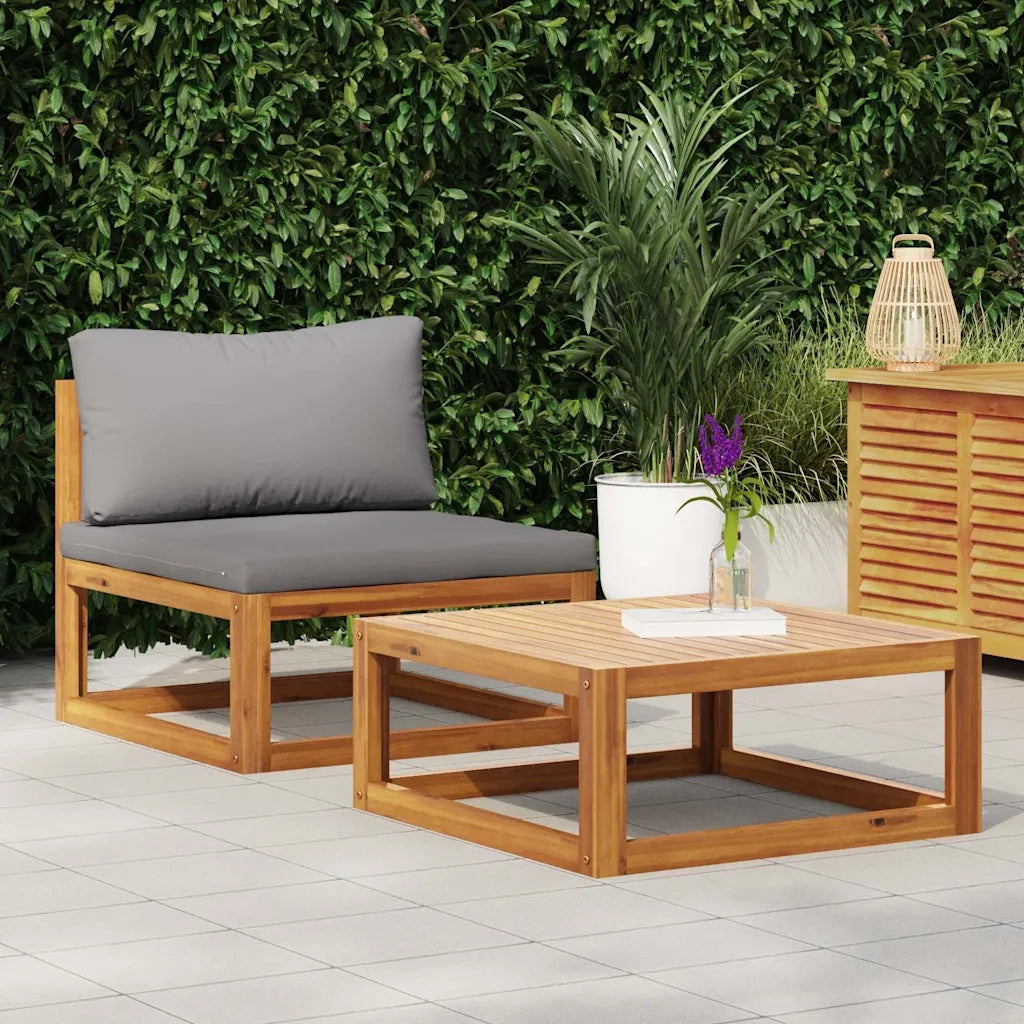 Salotto da Giardino-Set Divani da Giardino 2 pz con Cuscini in Massello di Acacia 822786