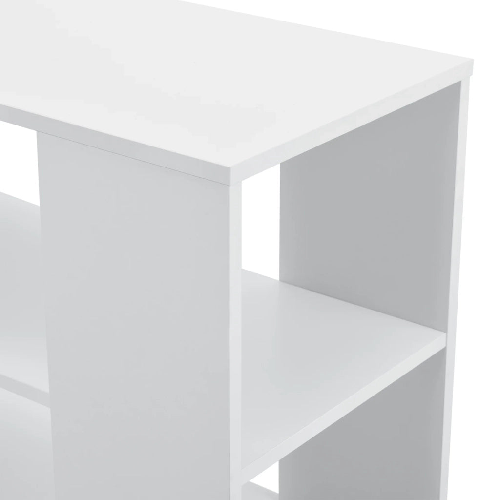 Tavolino rettangolare con rotelle per soggiorno mobile elegante con ripiano portaoggetti 60 x 70 x 35 cm bianco 03_0006173