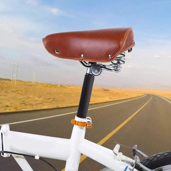 Sella da bicicletta universale comoda marrone con viti a molla - Uomo e Donna