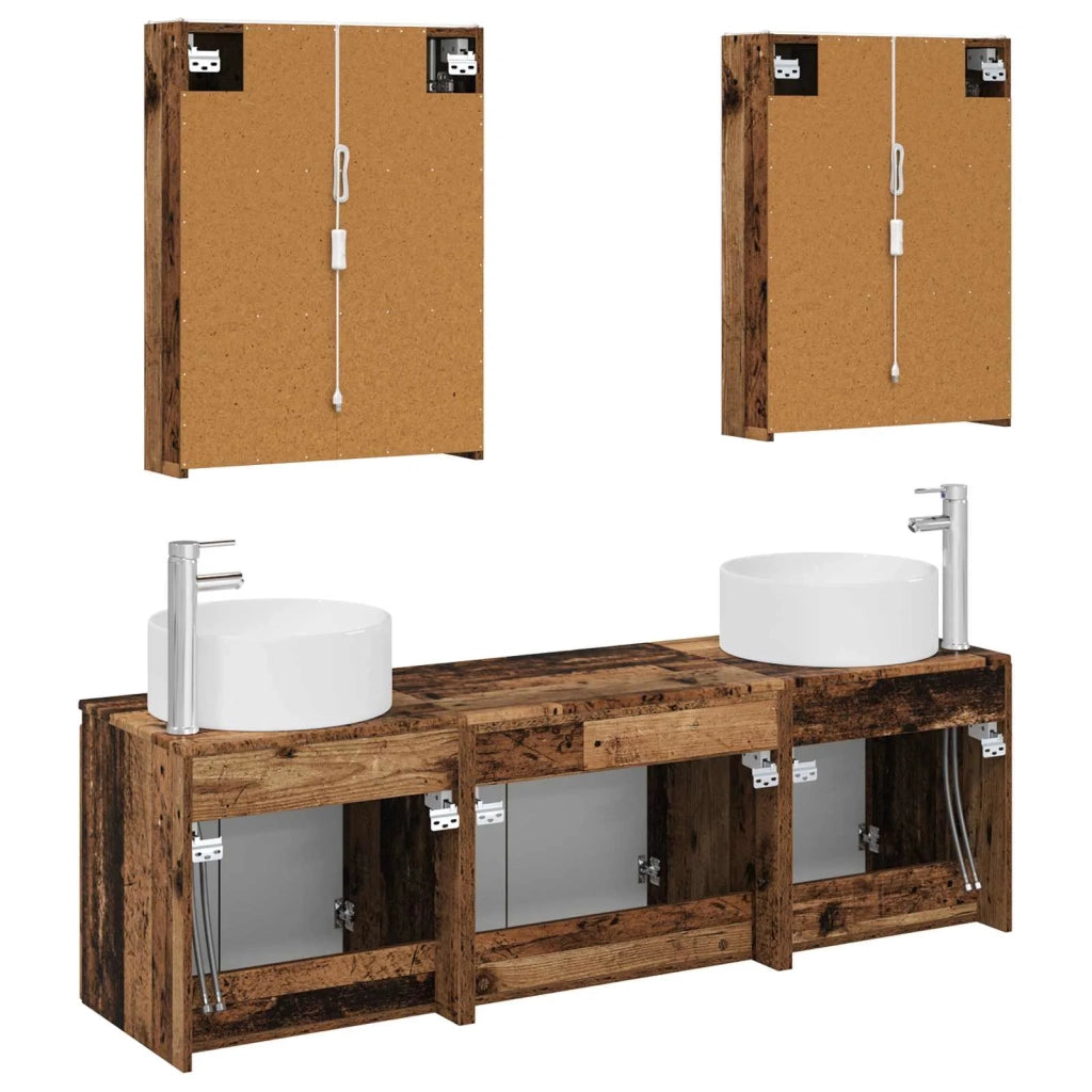 Set di Armadi da Bagno 5 pcs Legno antico Legno ingegnerizzato 3406573